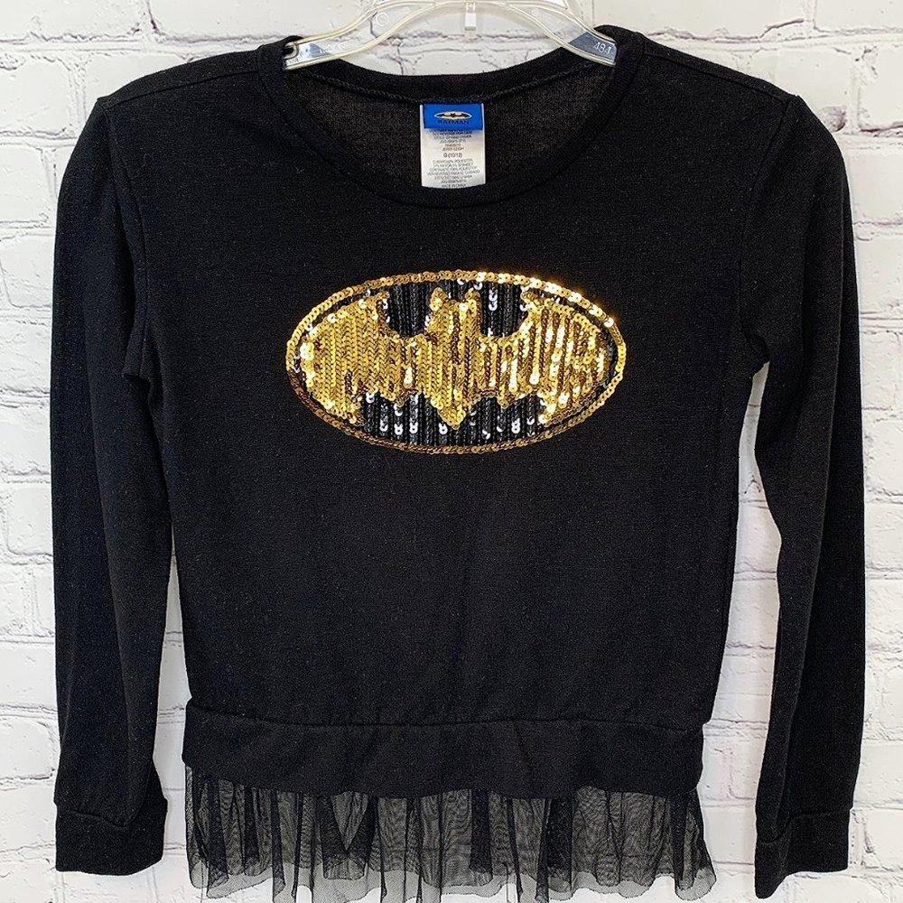 GIRL'S SEQUIN BATMAN TUTU TOP L 10/12!!!